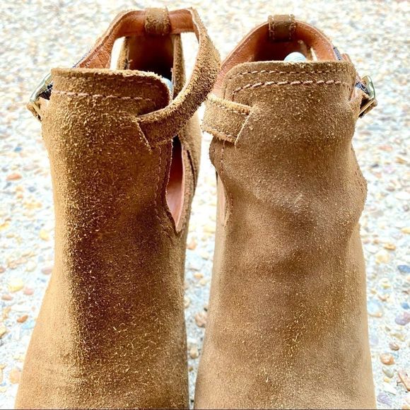 Frye Women’s Meghan Suede Chestnut Cutout Booties Ankle Boots Size 9 - Picture 4 of 9